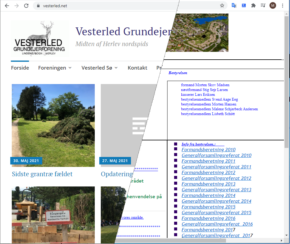 Opdatering af hjemmeside